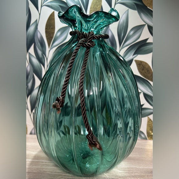 Pilgrim Glass Other - Vintage Pilgrim Art Glass Sack Vase with Silk Cord